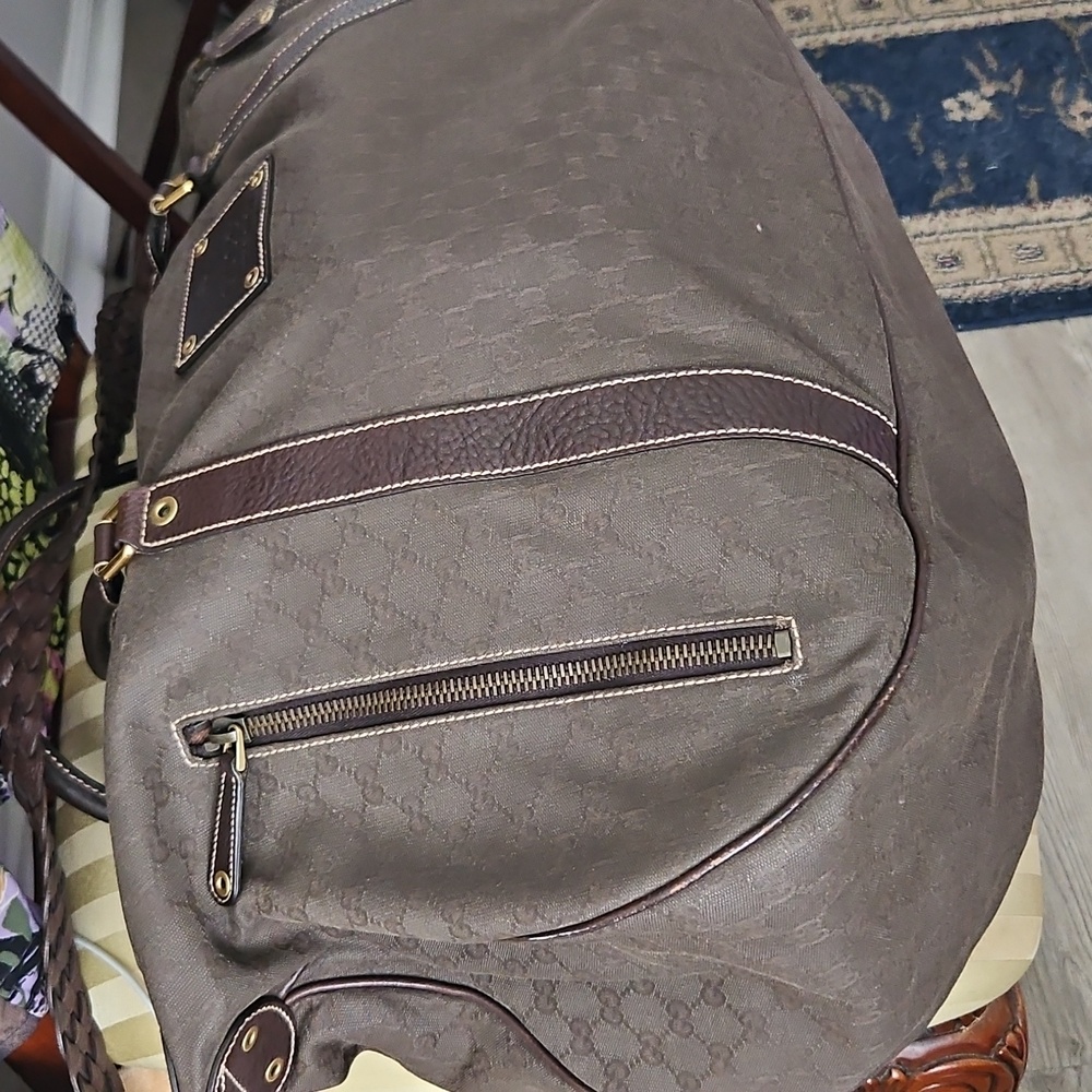 Limited Edition Gucci Boston Bag Travel 201859 GG Canvas Leather Brown - Picture 9 of 11